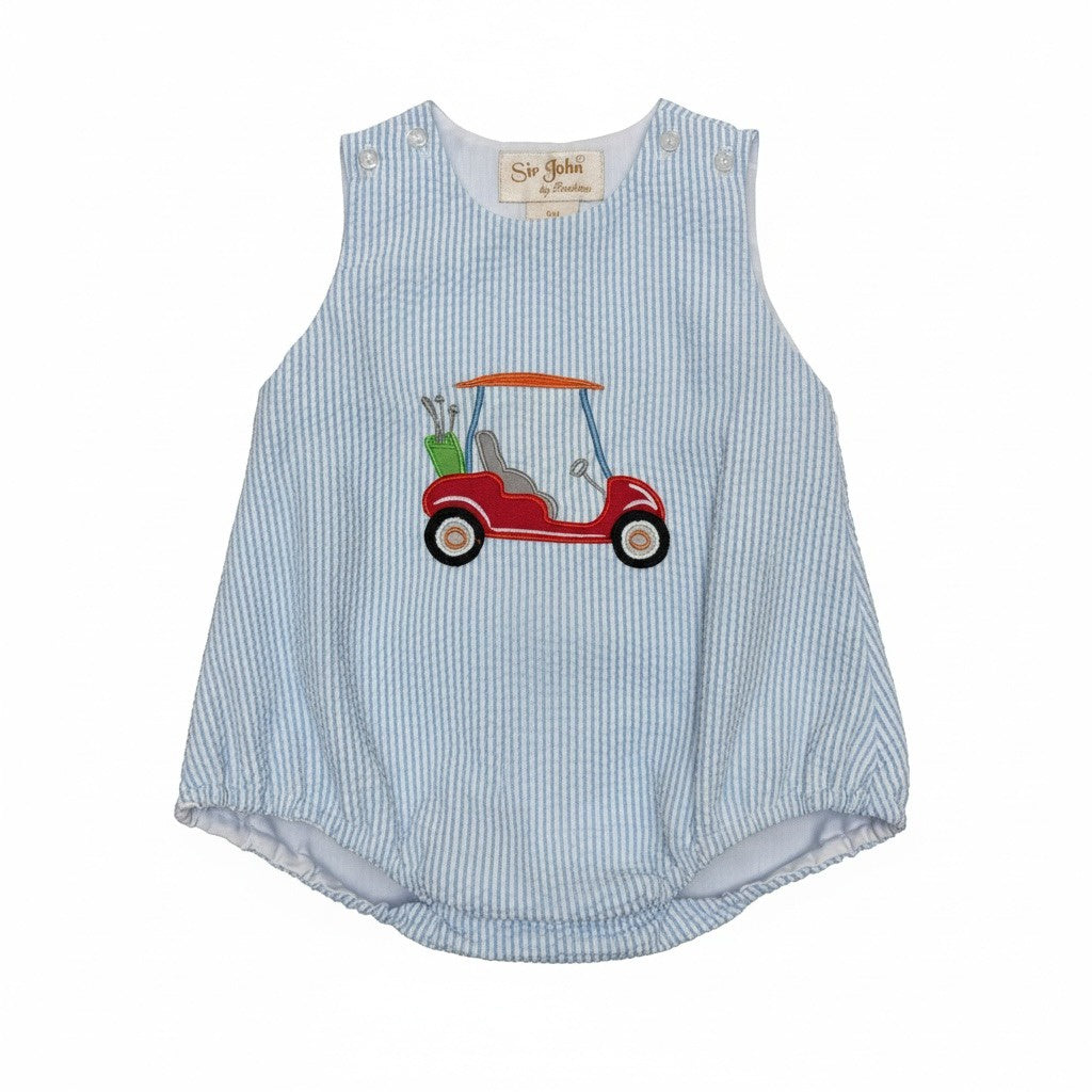 Rosalina Blue Seersucker Bubble Boy Golf Cart Applique 10144 5303