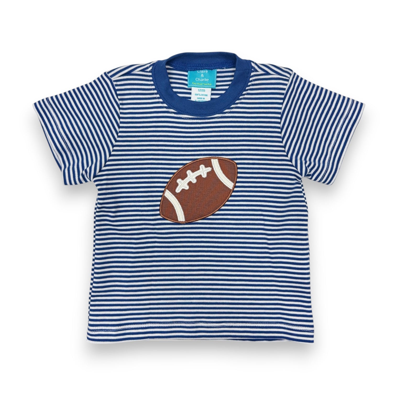 Claire & Charlie Football Stripe Boy's T-Shirt 306
