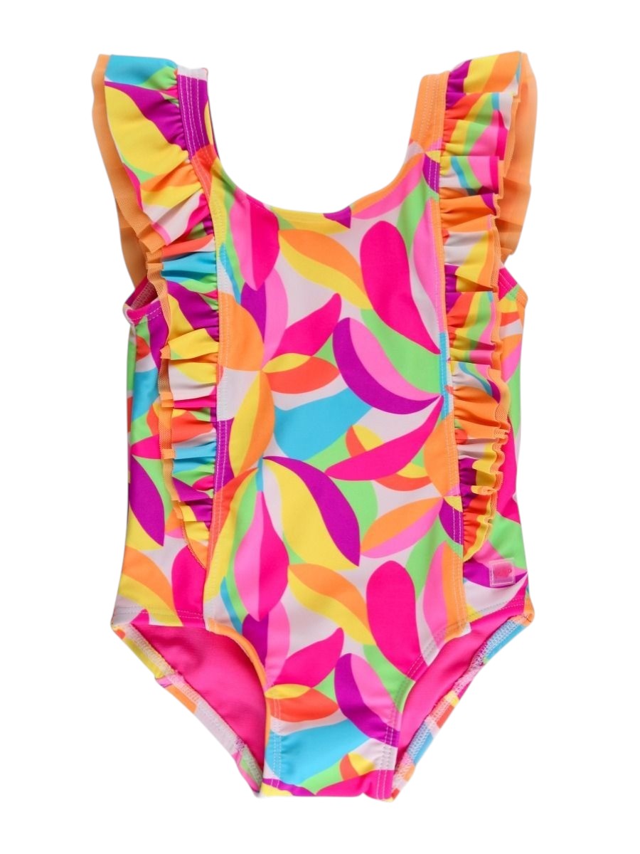 RuffleButts Neon Shimmer Mermaid Waterfall One Piece Swimsuit 1SW0633-00-P1096