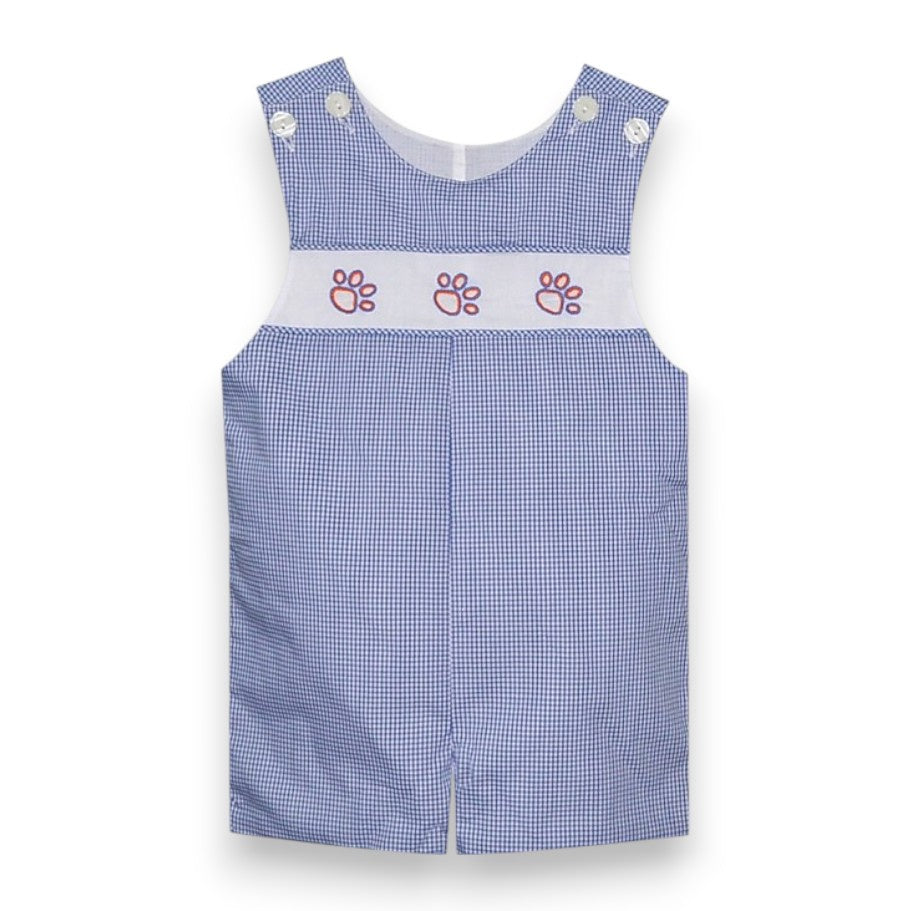 Southern Saturday Tiger Paws Prints Navy/Orange Shortall SS364-SA