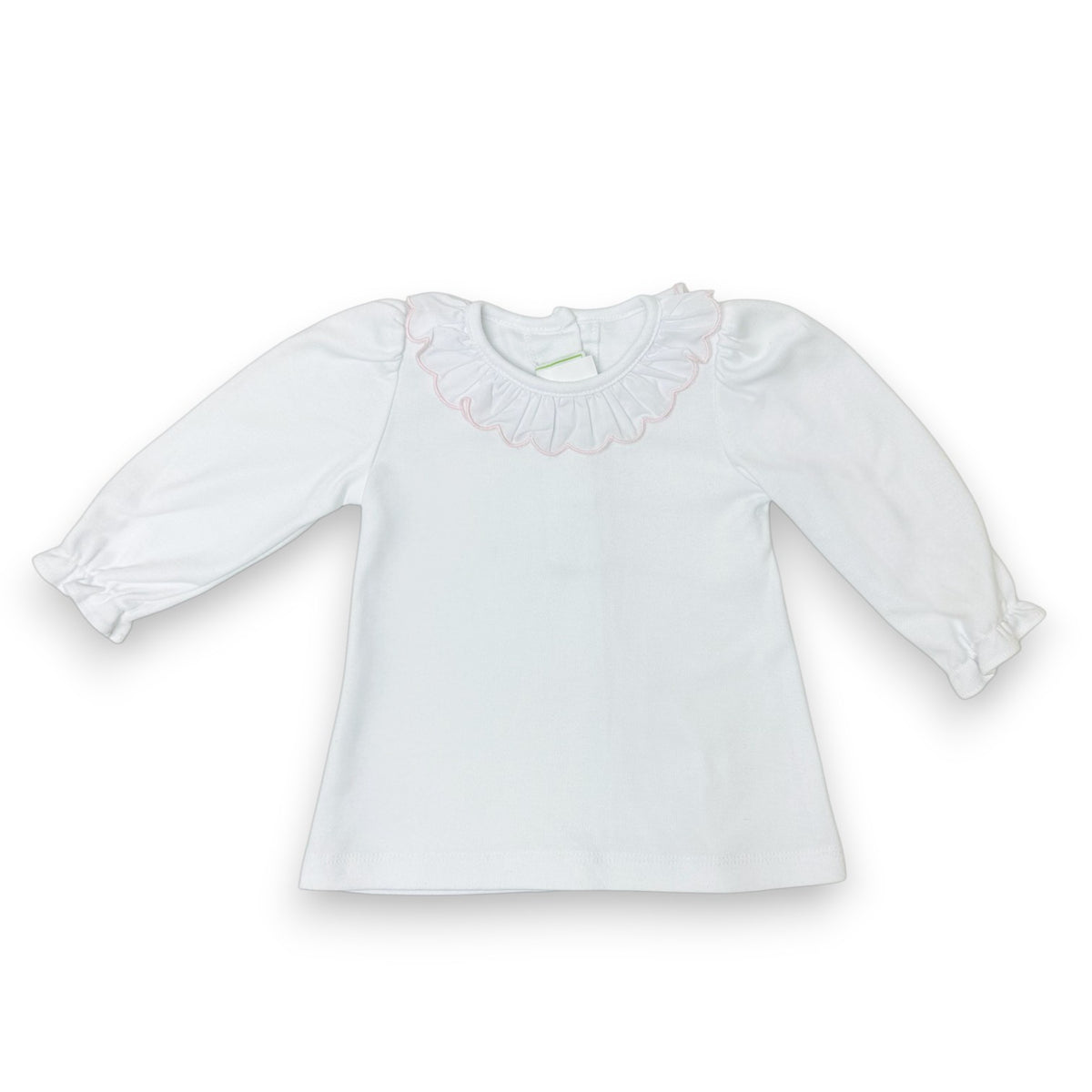 Zuccini Scalloped Blouse LS W/ECBP White Knit 5309