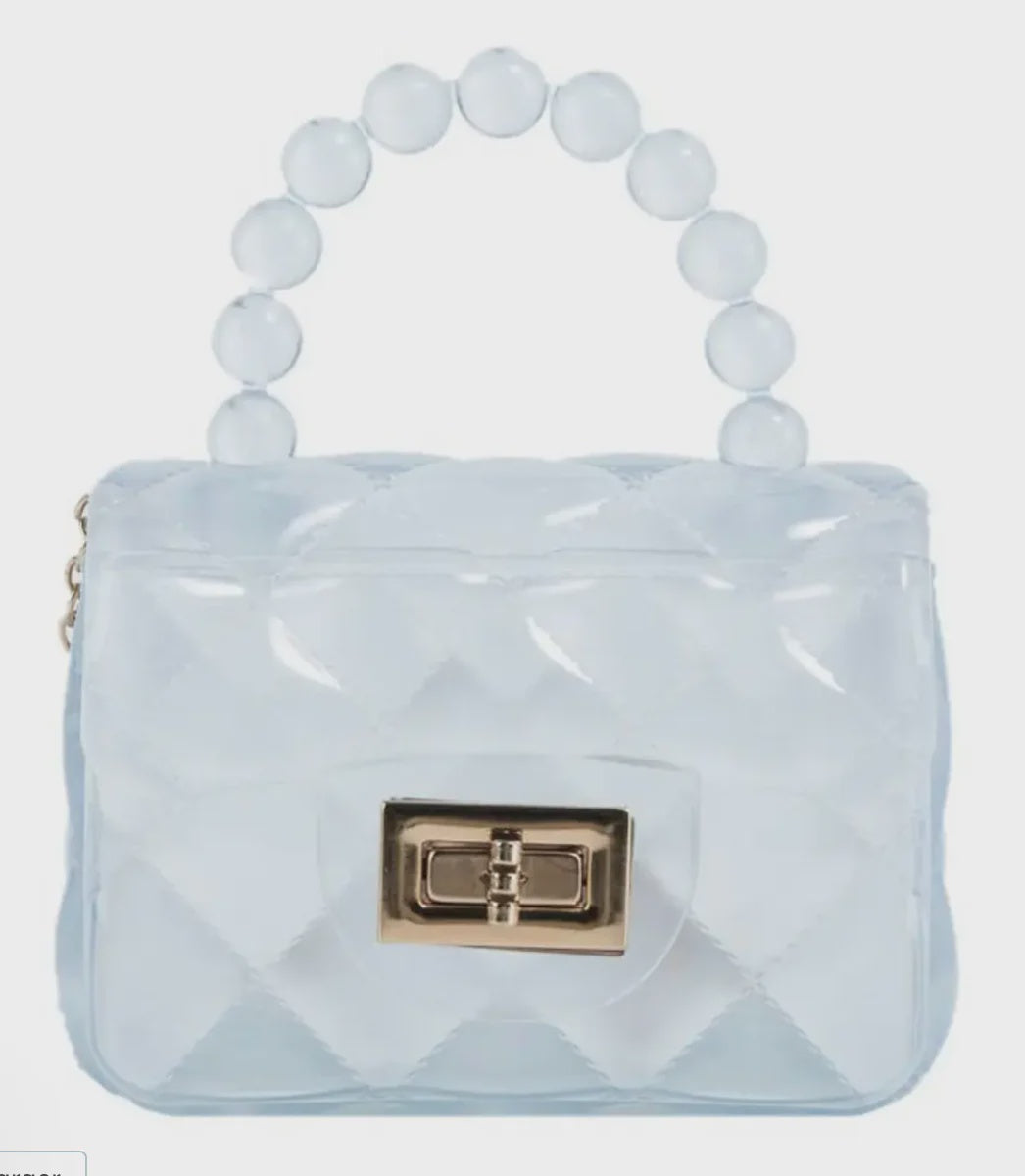Mavi Bandz Mini Jelly Purse w/Crossbody gold chain Handbag