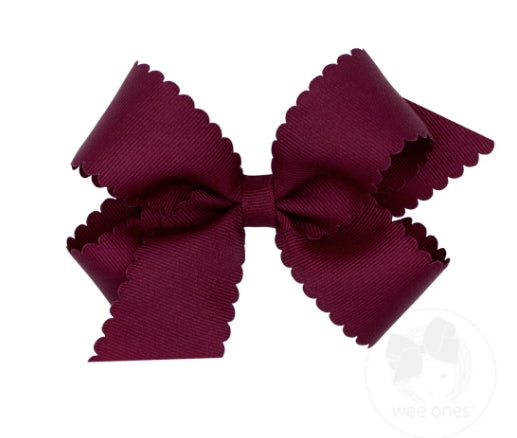 Wee Ones Medium Grosgrain Hair Bow w/ Scalloped Edge