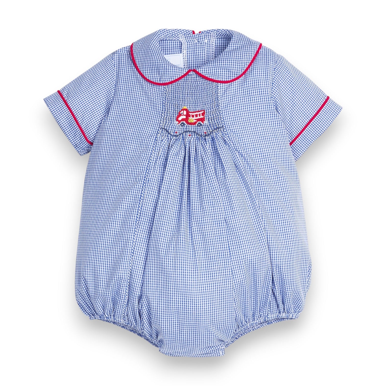 Little English Chest Smocked Bubble Fire Truck