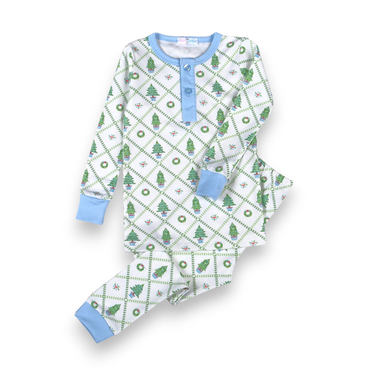 Baby Loren Blue Nutcracker Pima Two Pcs Loungewear TRE-099 5309