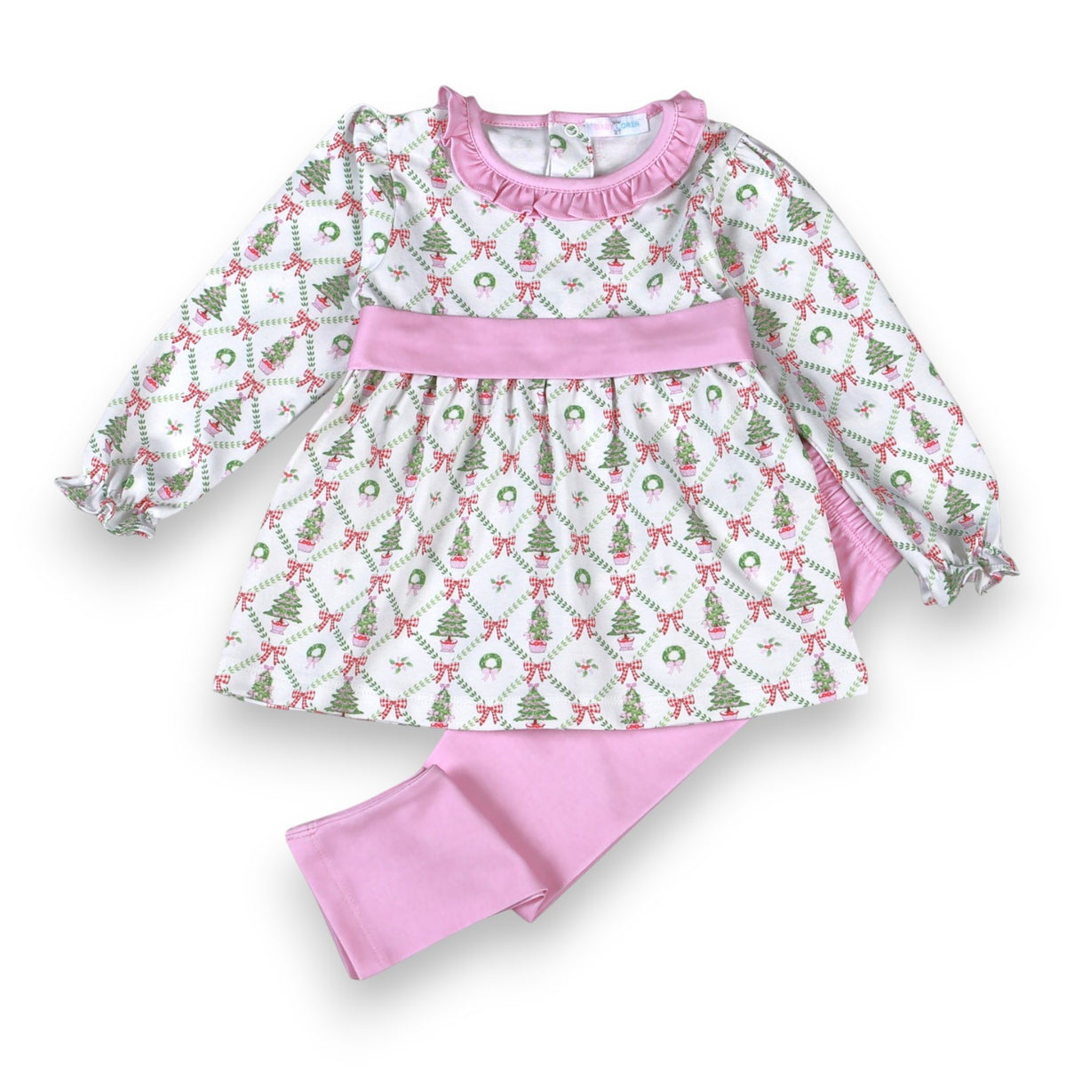 Baby Loren Christmas Trees Pima Scallop Top Set TRE-220 5309