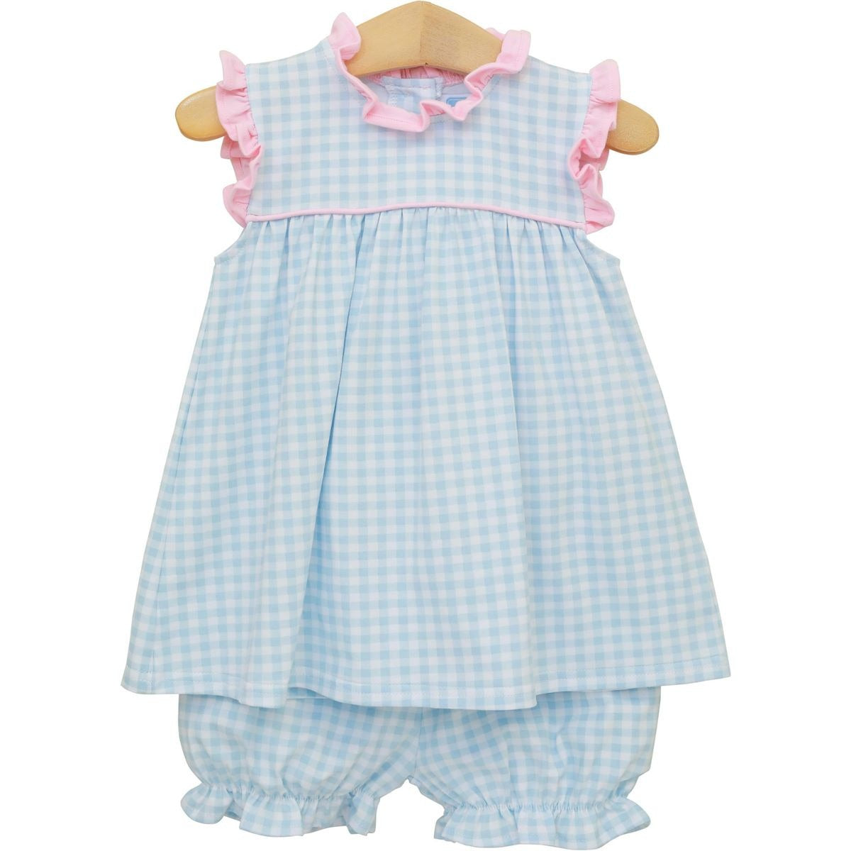 Trotter Street Kids Meredith Bloomer Set Light Blue Gingham/Light Pink TSK-02576 5301