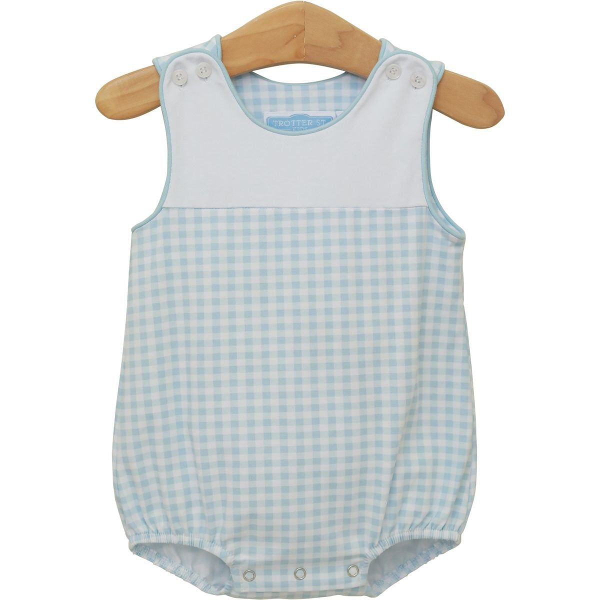 Trotter Street Kids Madden Bubble Light Blue Gingham TSK-02580 5301
