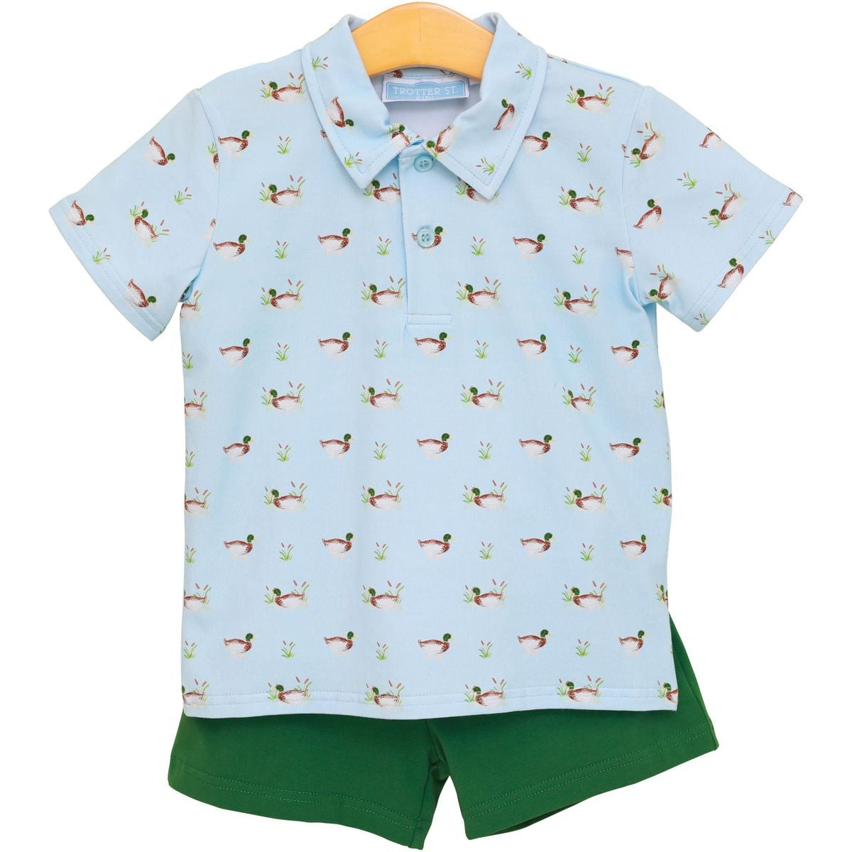 Trotter Street Kids Ducks In a Row Polo Short Set TSK-02659 5301