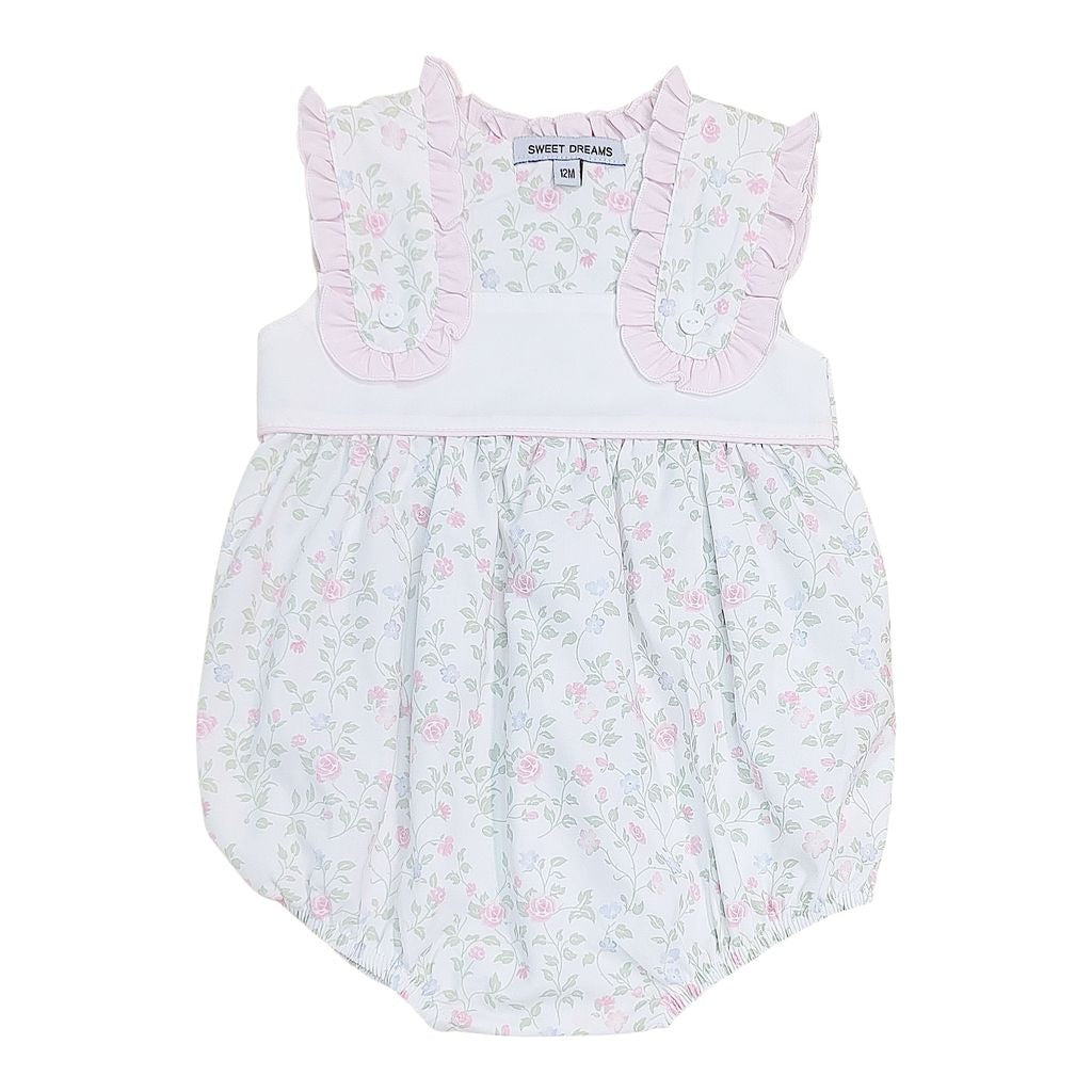 Sweet Dreams Pink Ruffle Shoulder Floral Print (pink/Blue) Bubble TT1380 5302
