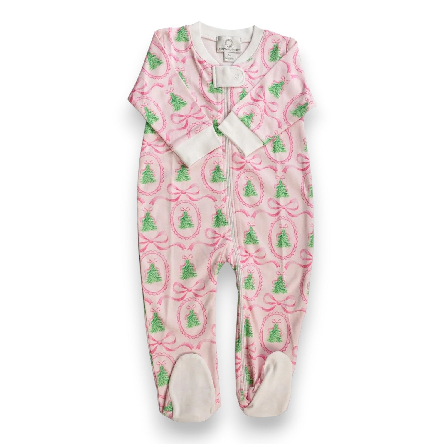 Proper Peony Pink Tannenbaum Footed Zipper PJ