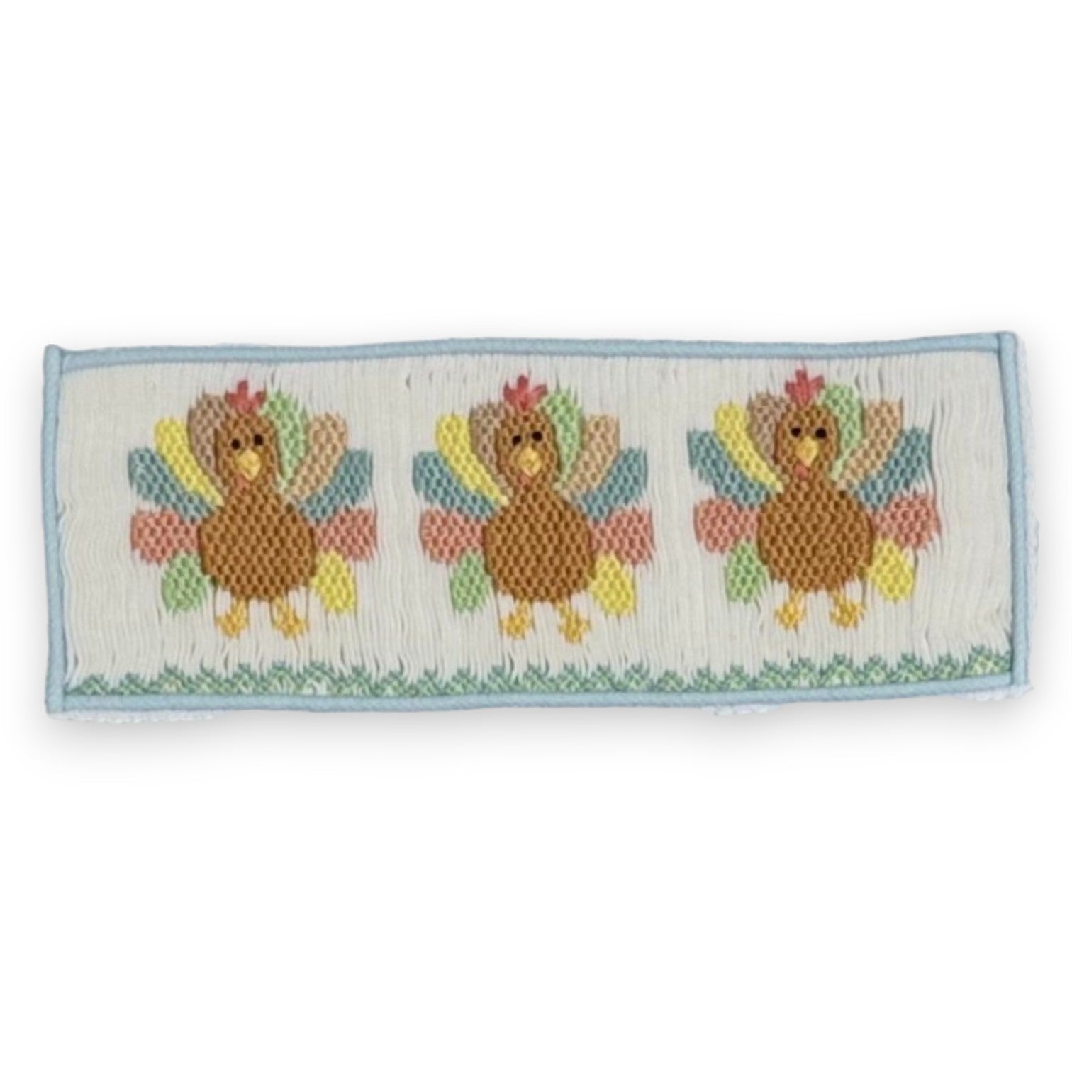 Lulu Bebe Turkey Smocked Short Set White/Blue