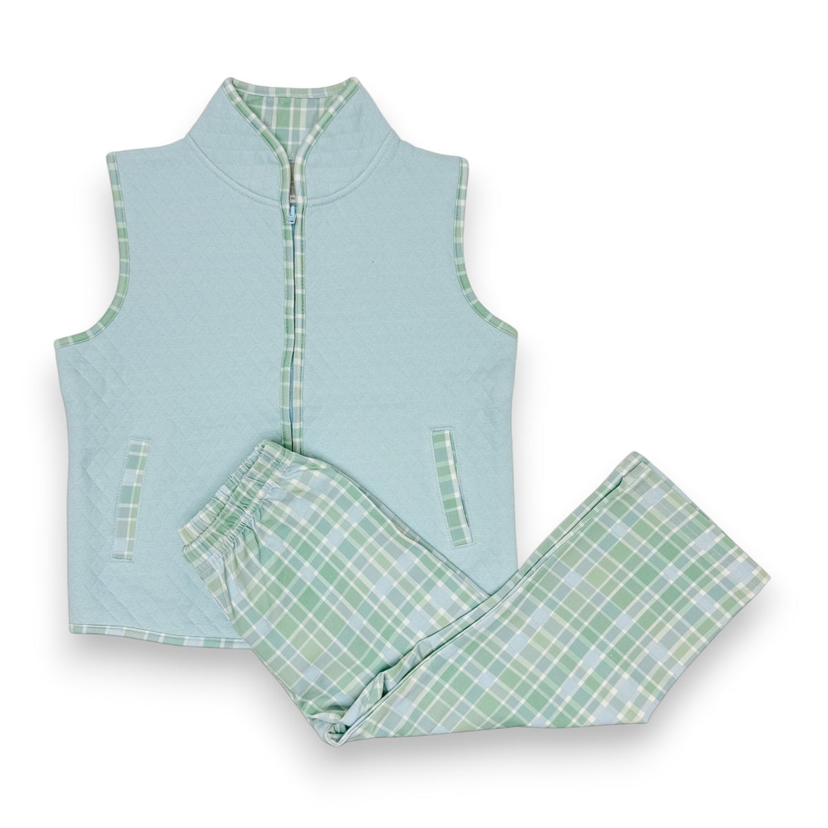 True Blue Vest/Plaid Pant Set 2038 5310