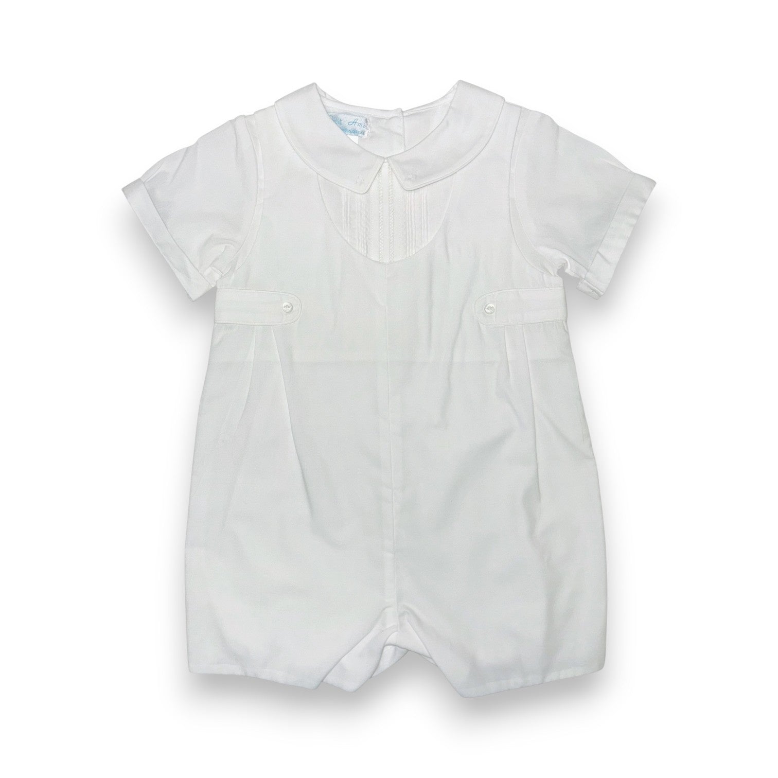 Petit Ami White Romper W/Tucks 5825 5303