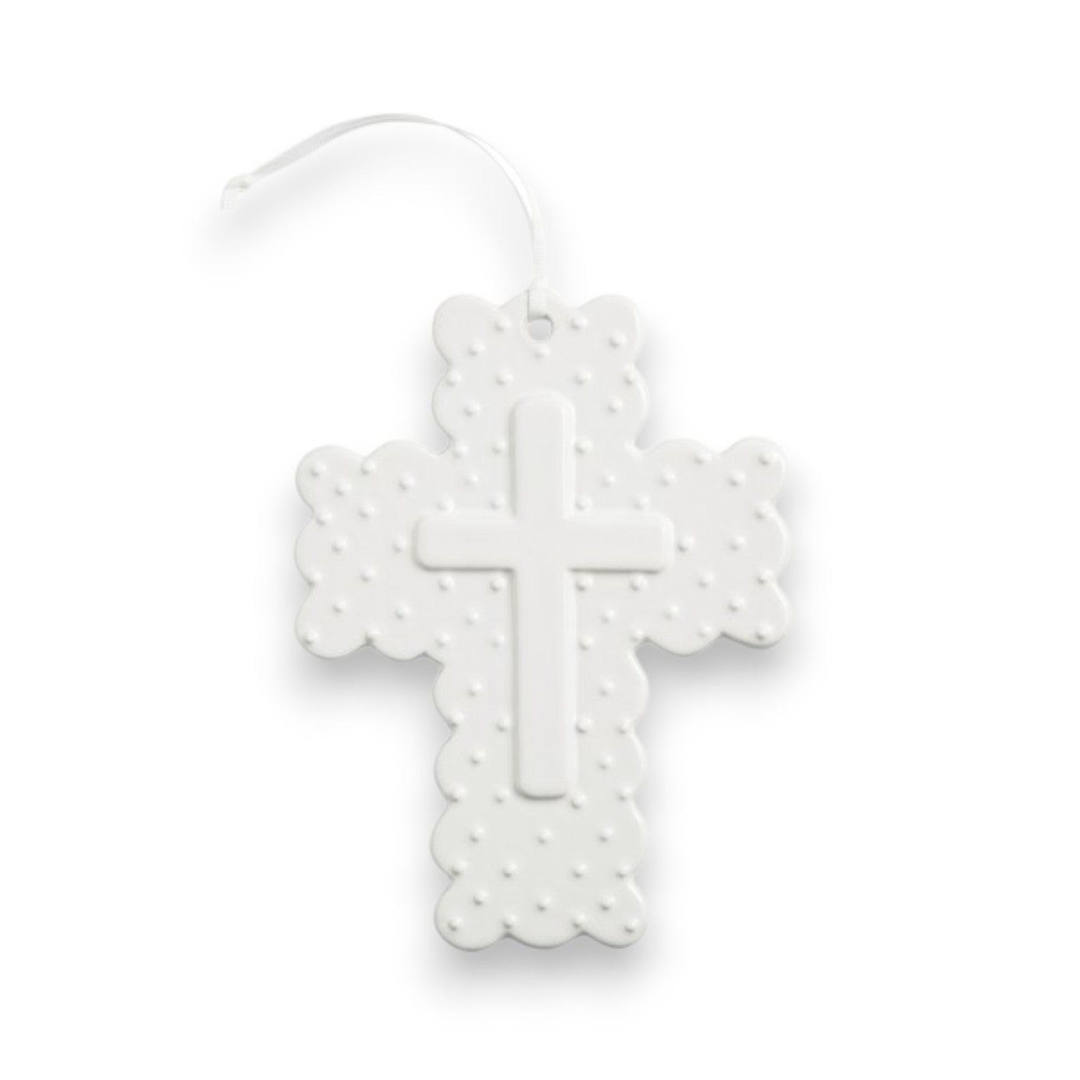 Mud Pie ceramic gingham cross
