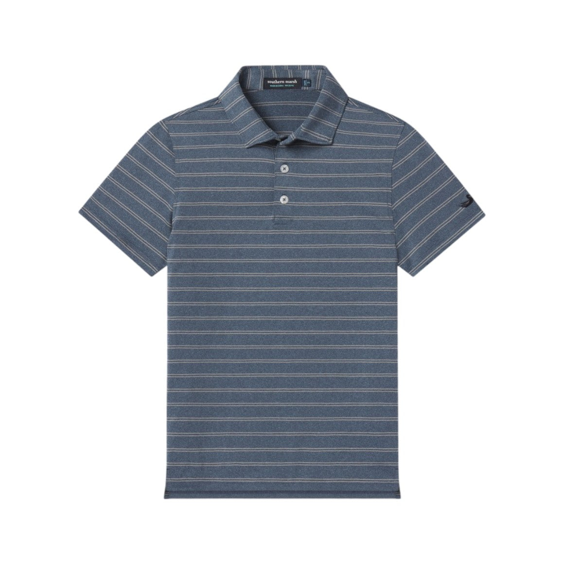 Southern Marsh Newcastle Stripe Featherlight Polo Lunar Navy YPNEW 5207