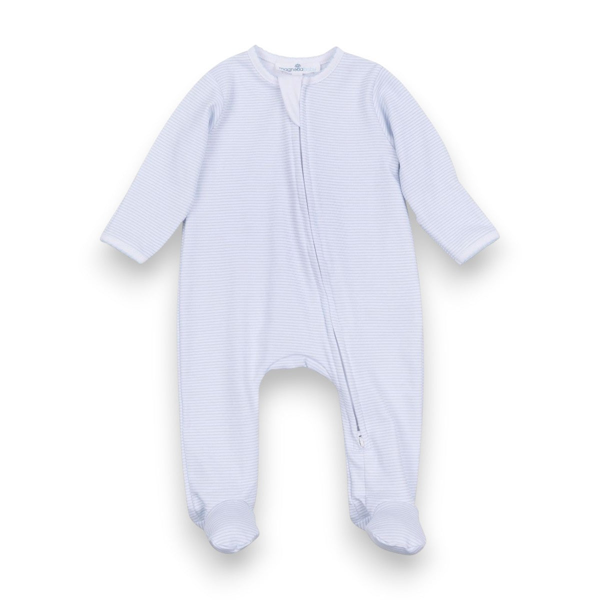 Magnolia Baby Mini Stripes Light Blue Zip Footie 4452-423 5310
