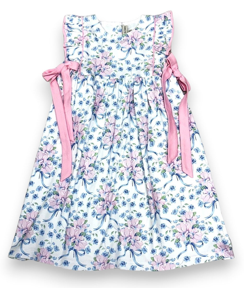 Little Threads Blue Spring Ruffle Dress M-25-188