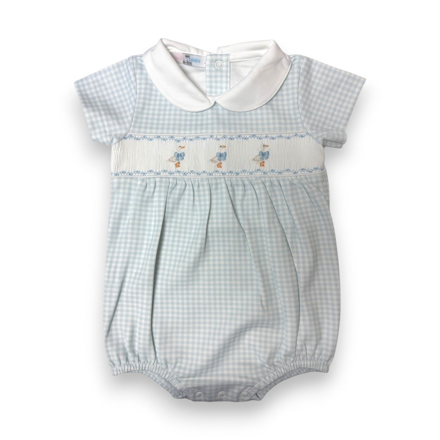 Baby Loren Gingham Knit Baby Goose Bubble