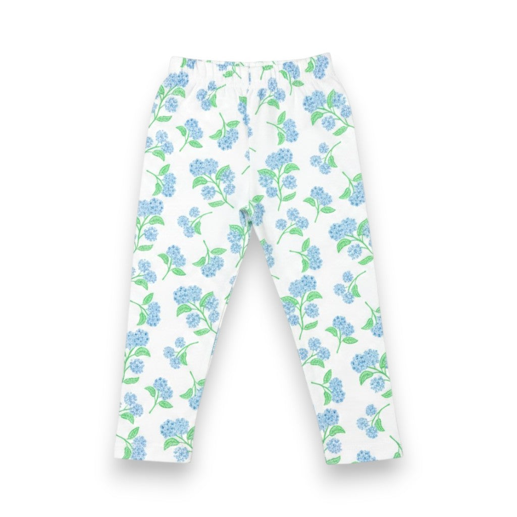 Luigi White Sweater W/Blue Hydrangea & Hydrangea Printed Straight Leggings IP053/IP001P
