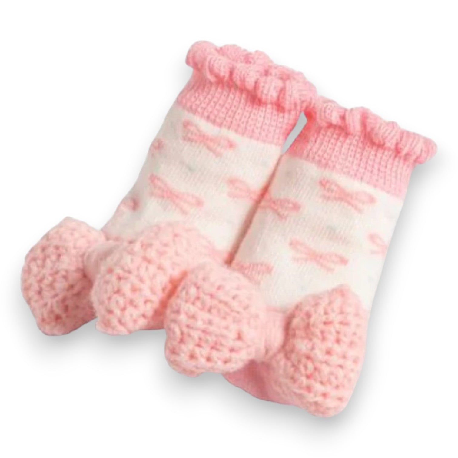Mud Pie crochet rattle toe socks