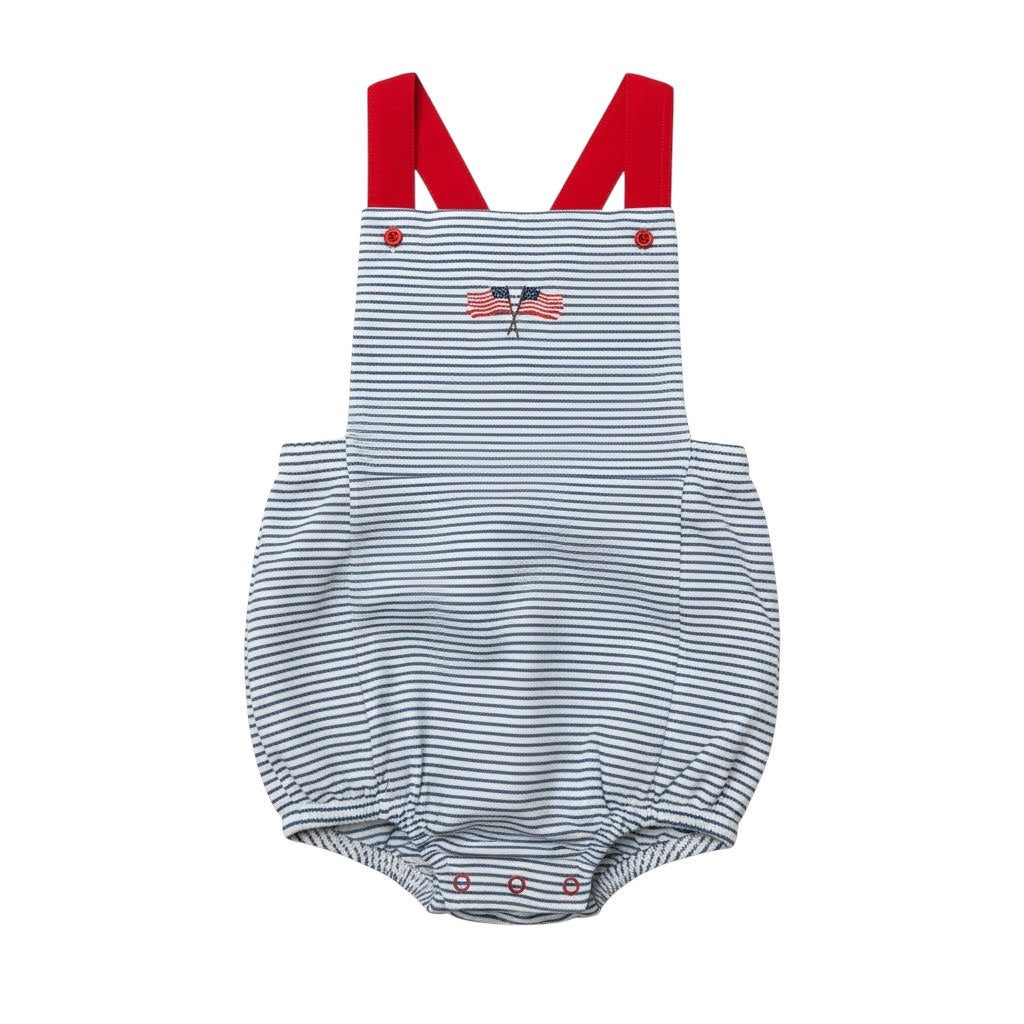 Squiggles Crossing Flags Boy's Sunsuit W/37 Straps 206NR 5302