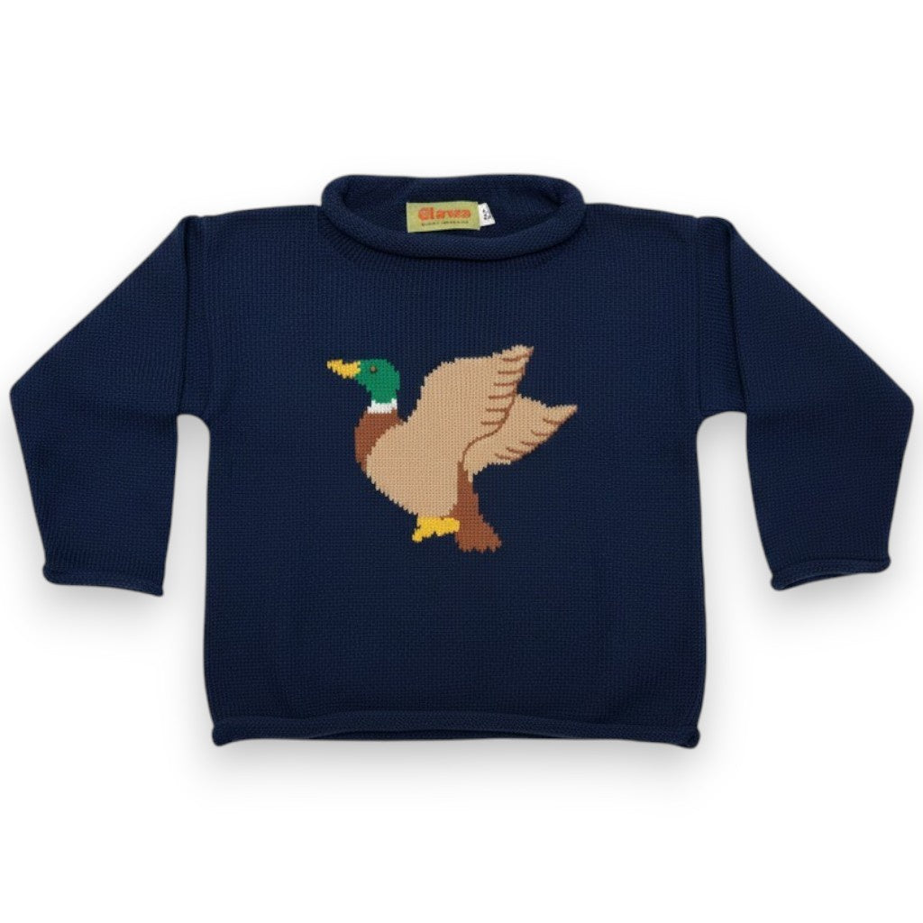 Luigi Roll Neck Mallard Flying Sweater Dark Royal D12350R-41