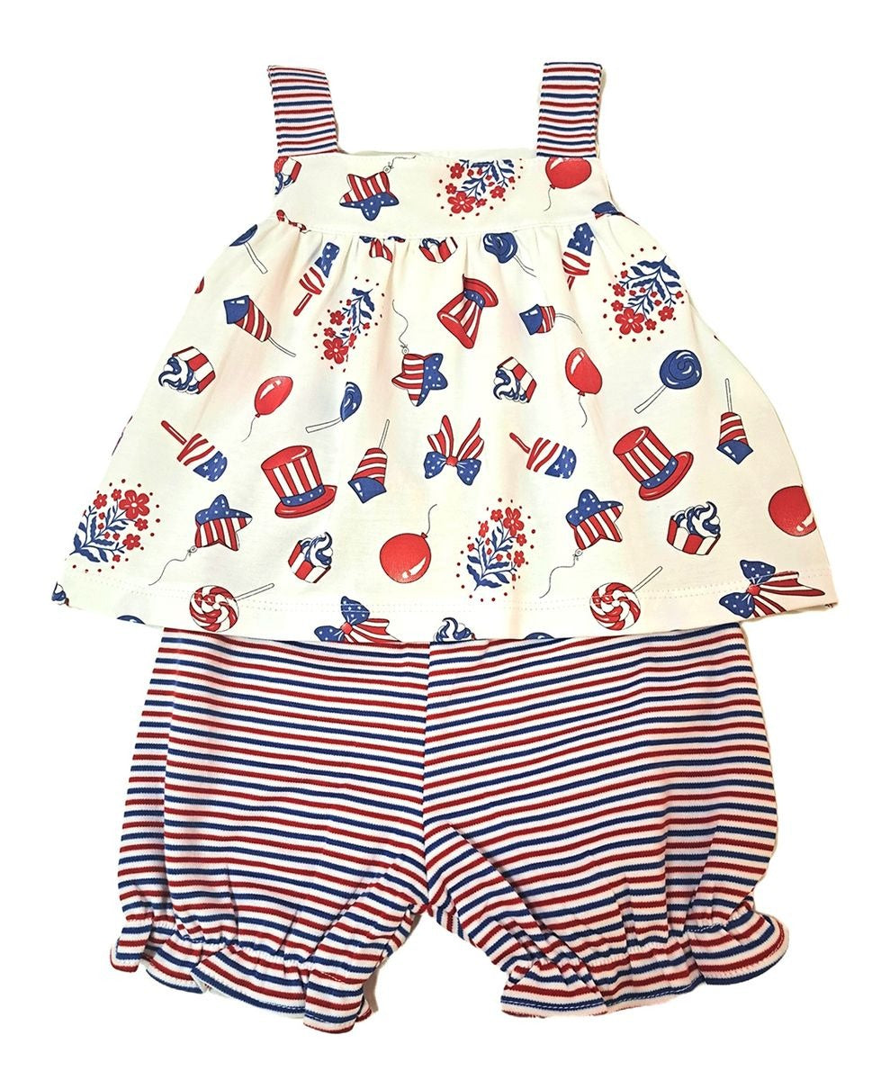 Marco & Lizzy Patriotic Collection Girl's Diaper set IF-0047S@ 5302