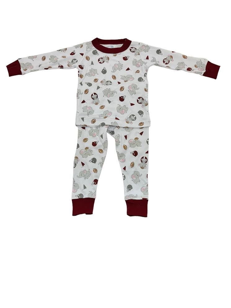 Magnolia Baby Elephant Football Classics long Pajamas 5272-LPT 5106