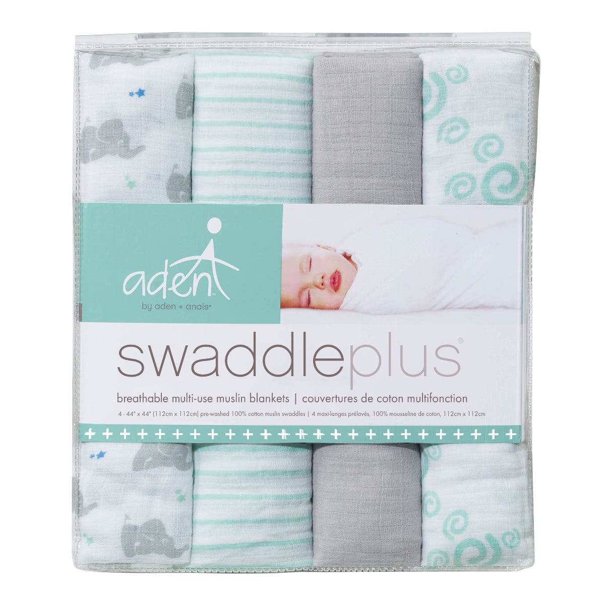 Aden & Anais Essentials Cotton Muslin 4 Pack Swaddles