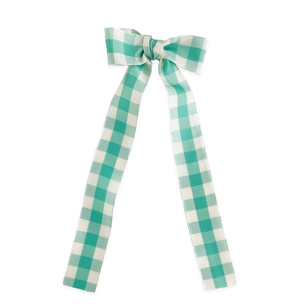 Eva's House Long Tail Gingham Taffeta Bow 5101