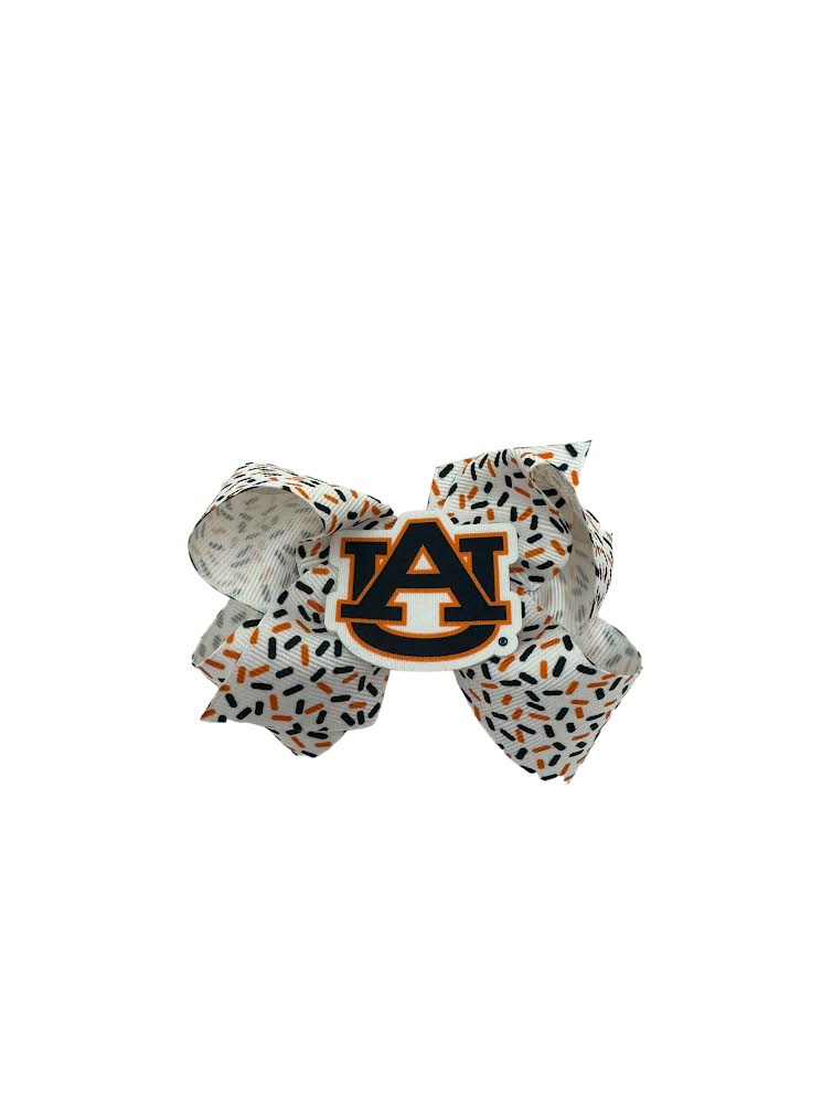 Wee Ones Confetti Grosgrain Bow w/ Collegiate Badge