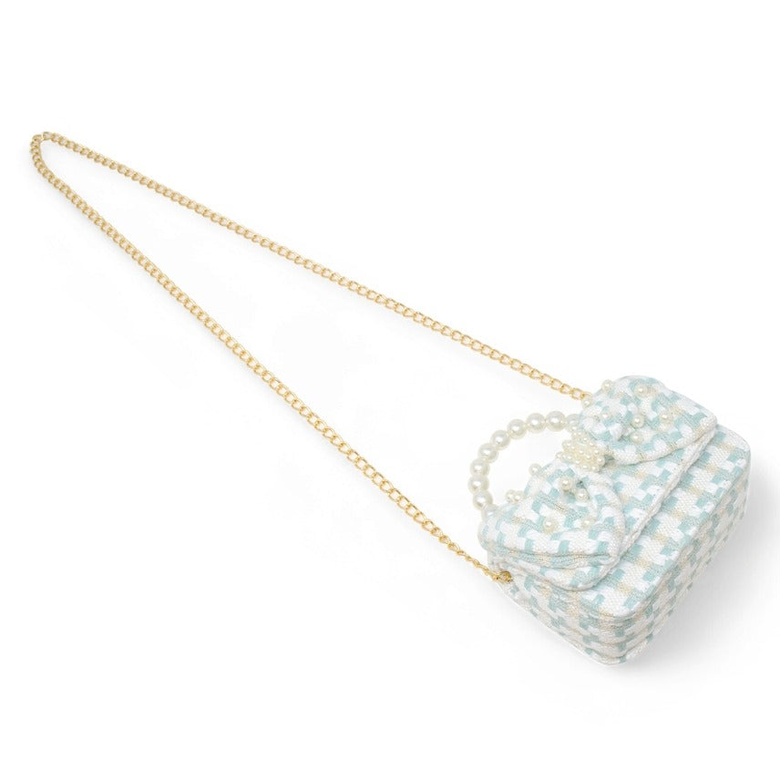 Tiny Treats Tweed Jumbo Pearl Bow Handbag