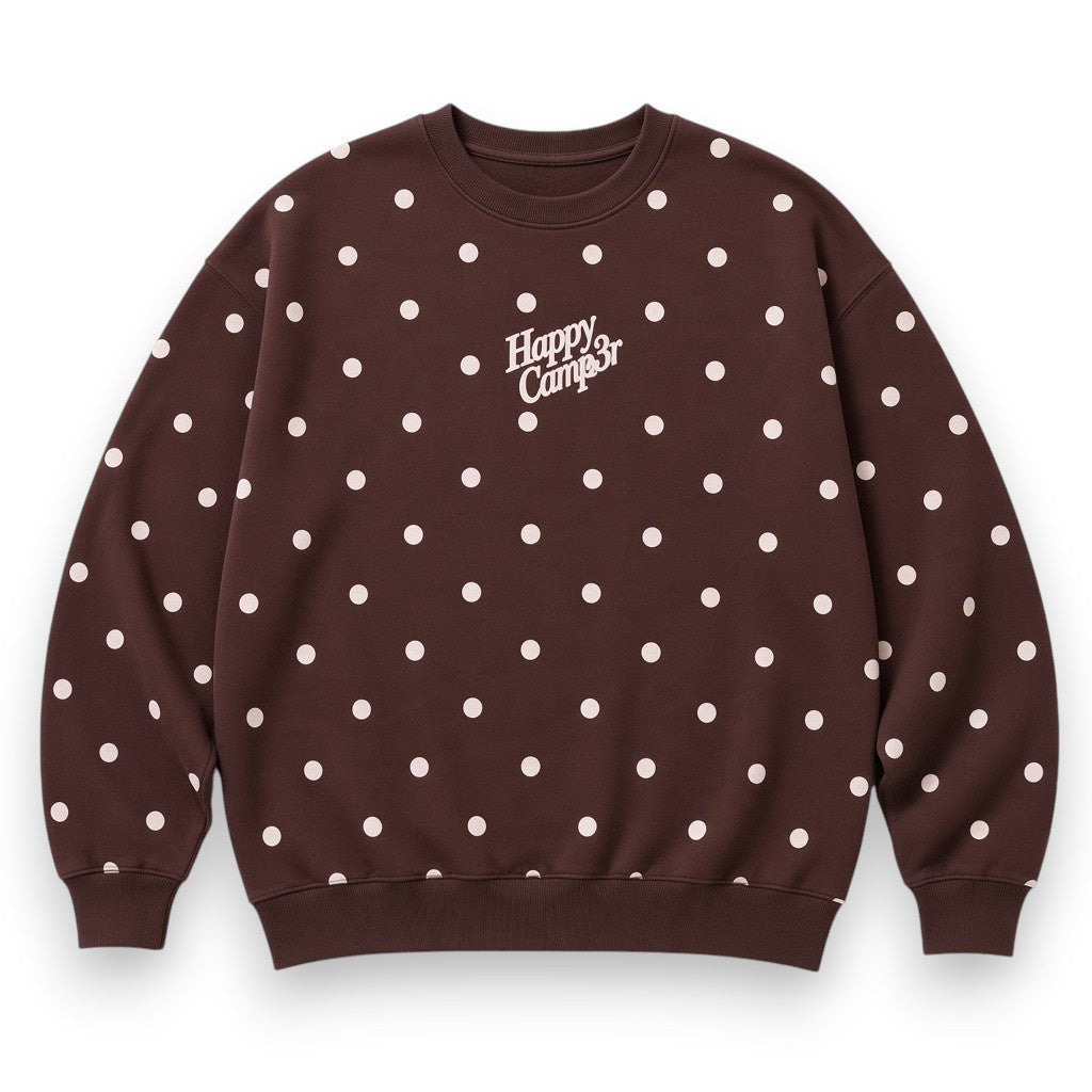 Happy Camper Cocoa Dot Youth Crewneck Espresso Y800P85 5309