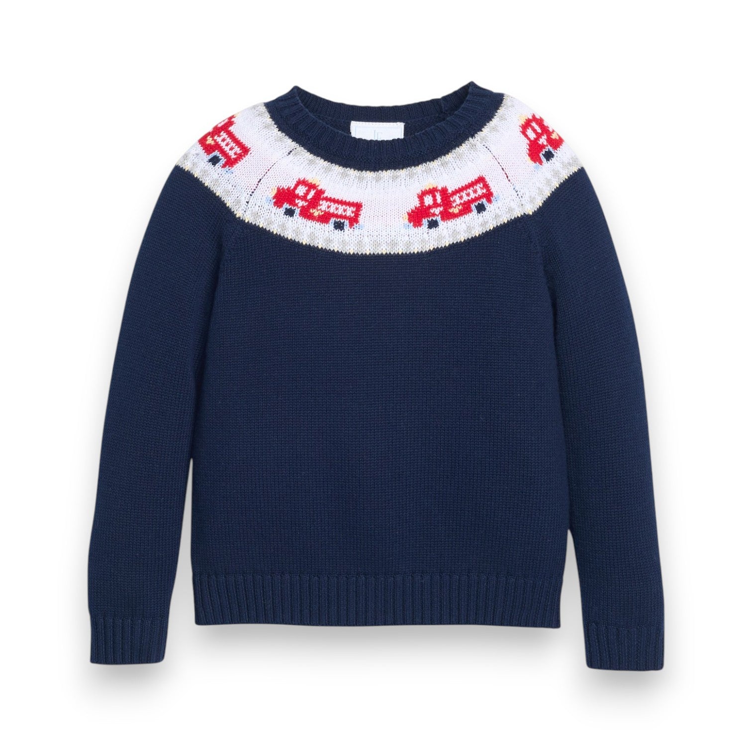 Little English Fire Truck Fair Isle Sweater