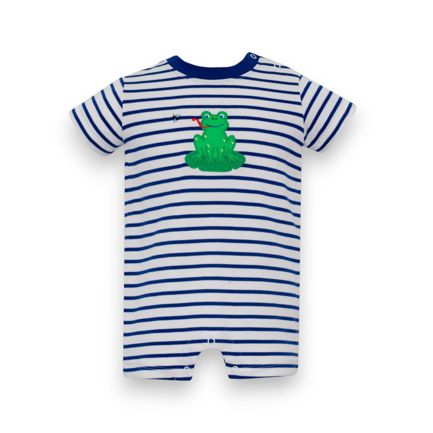 Claire & Charlie Frog Royal Knit Stripe Boy's Short Romper 5029J-CS 26 5303