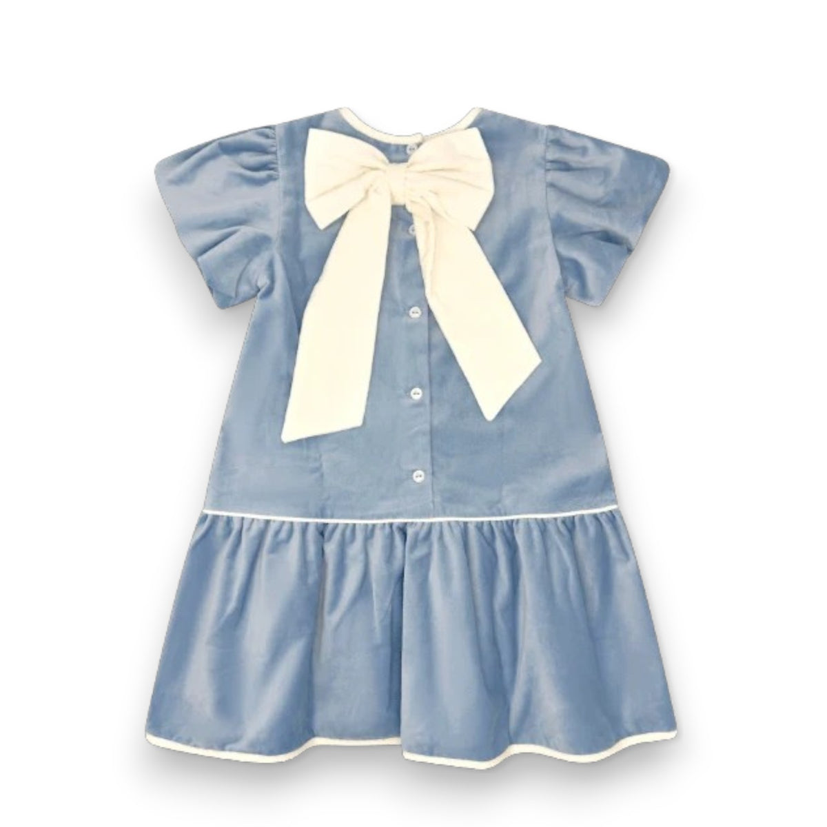 Lullaby Set Harper Dress Beaufort Blue Velvet/Winter White Velvet 5309
