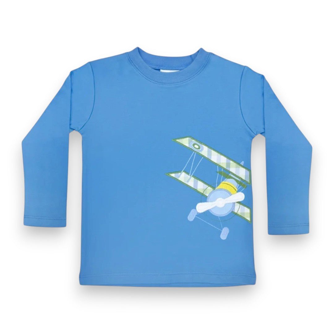 Zuccini Airplane Harry Play Tee Periwinkle Knit