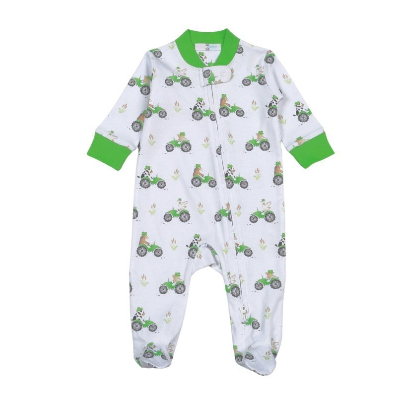 Baby Loren Barnyard Buddies Pima Zipper footie BAR-014 5208