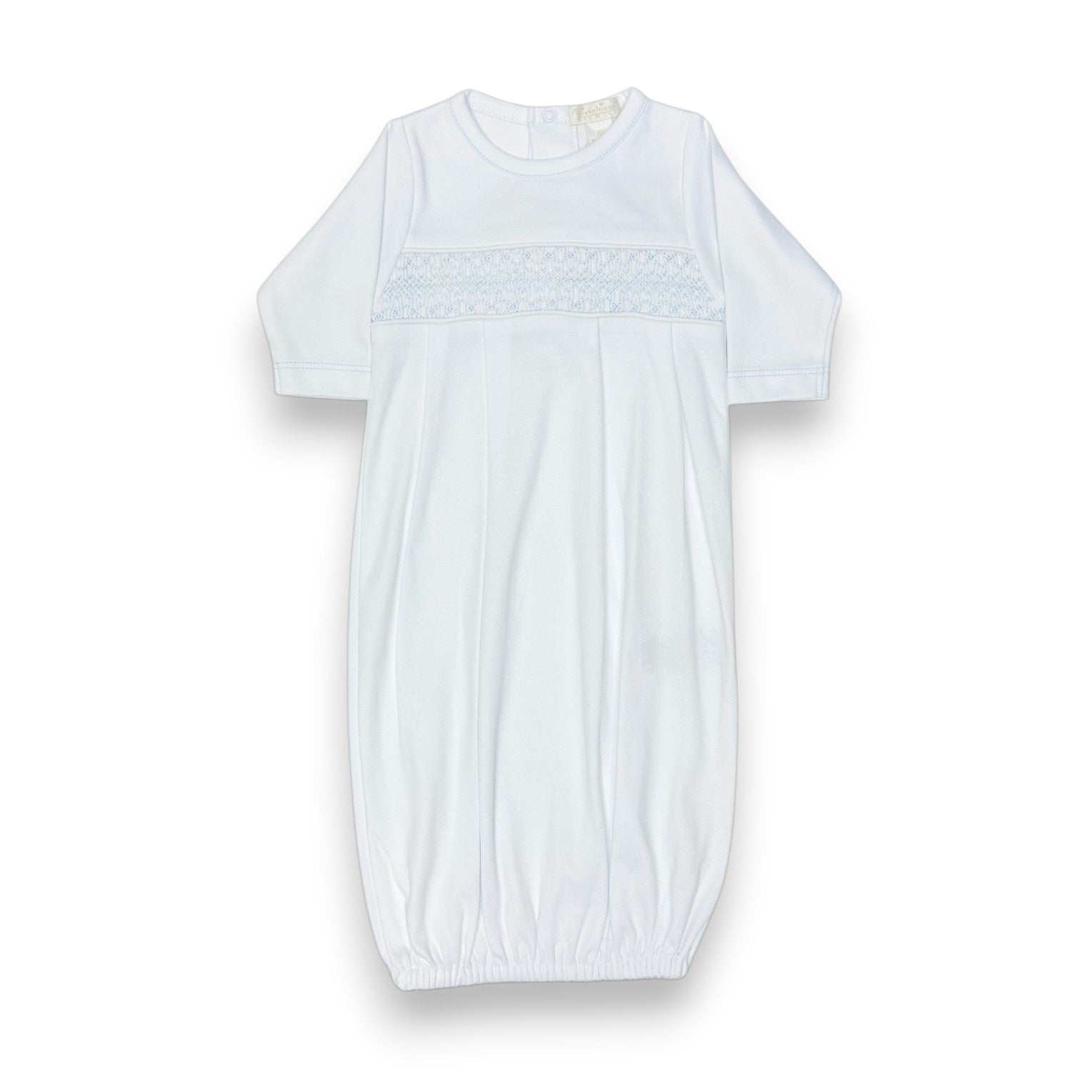 Kissy Kissy Basic CLBCharm Sack W/Hand Smocking White/Blue KBW04498N