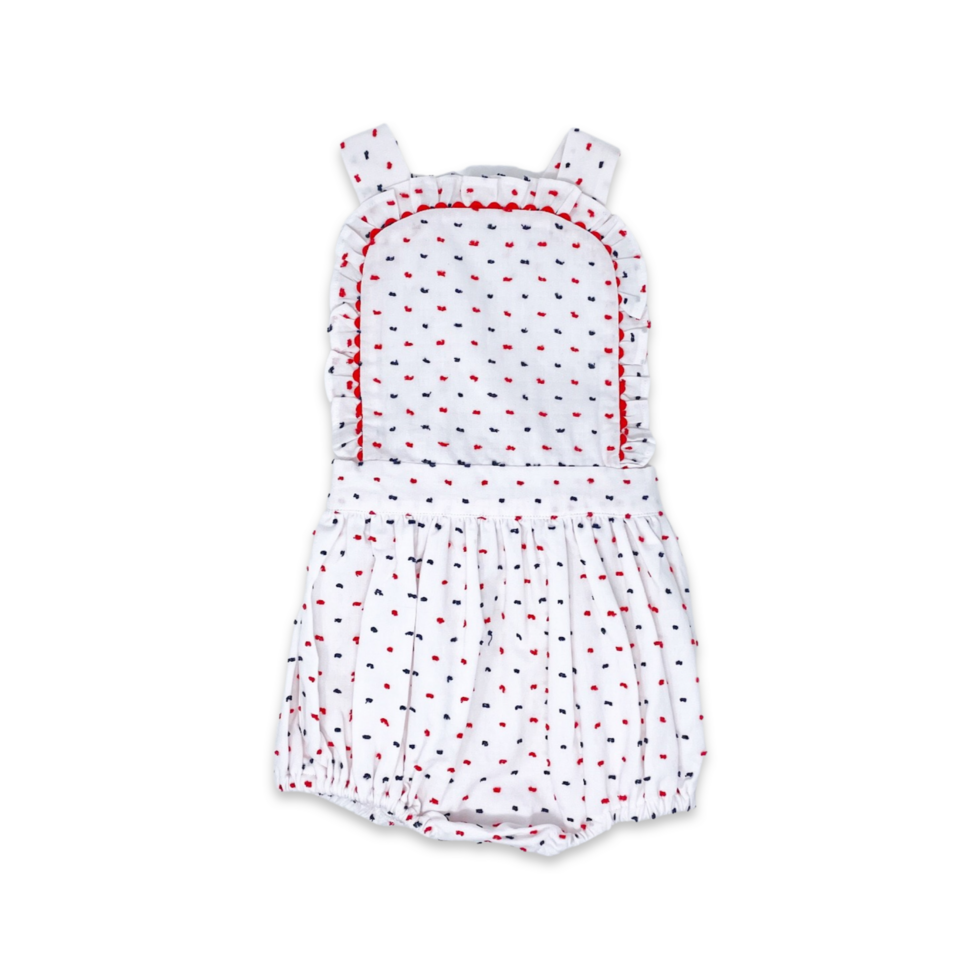 Lullaby Set Margaux Bubble Navy and Red Swiss Dot 5103