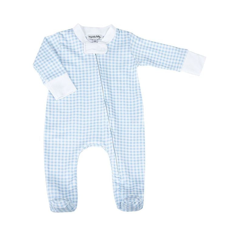 Magnolia Baby Mini Checks Spring 24 Zipper Footie 5103