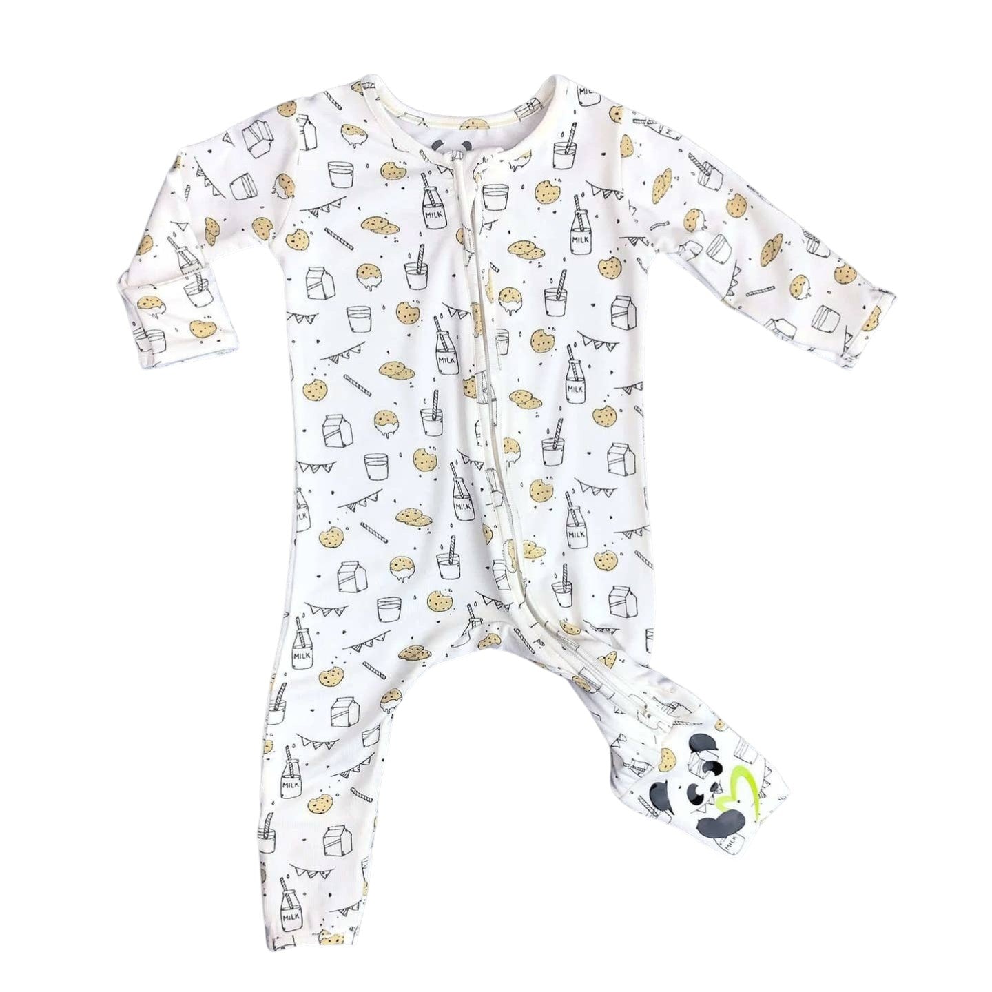 Bellabu Bear Milk & Cookies Original Bamboo Convertible Footie BB1P00LS1010 5301