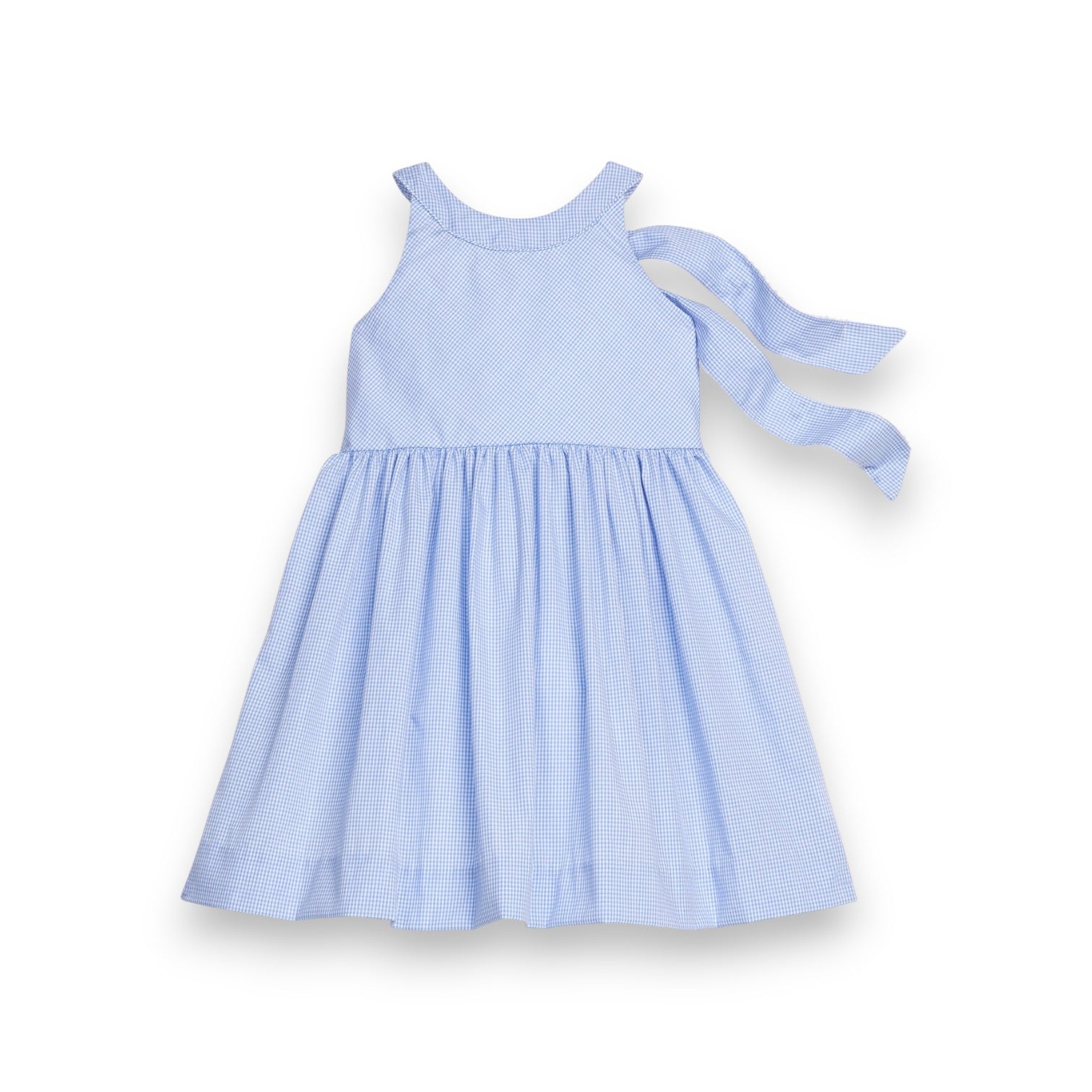 Little English Bow Back Dress Royal Mini Gingham 5303