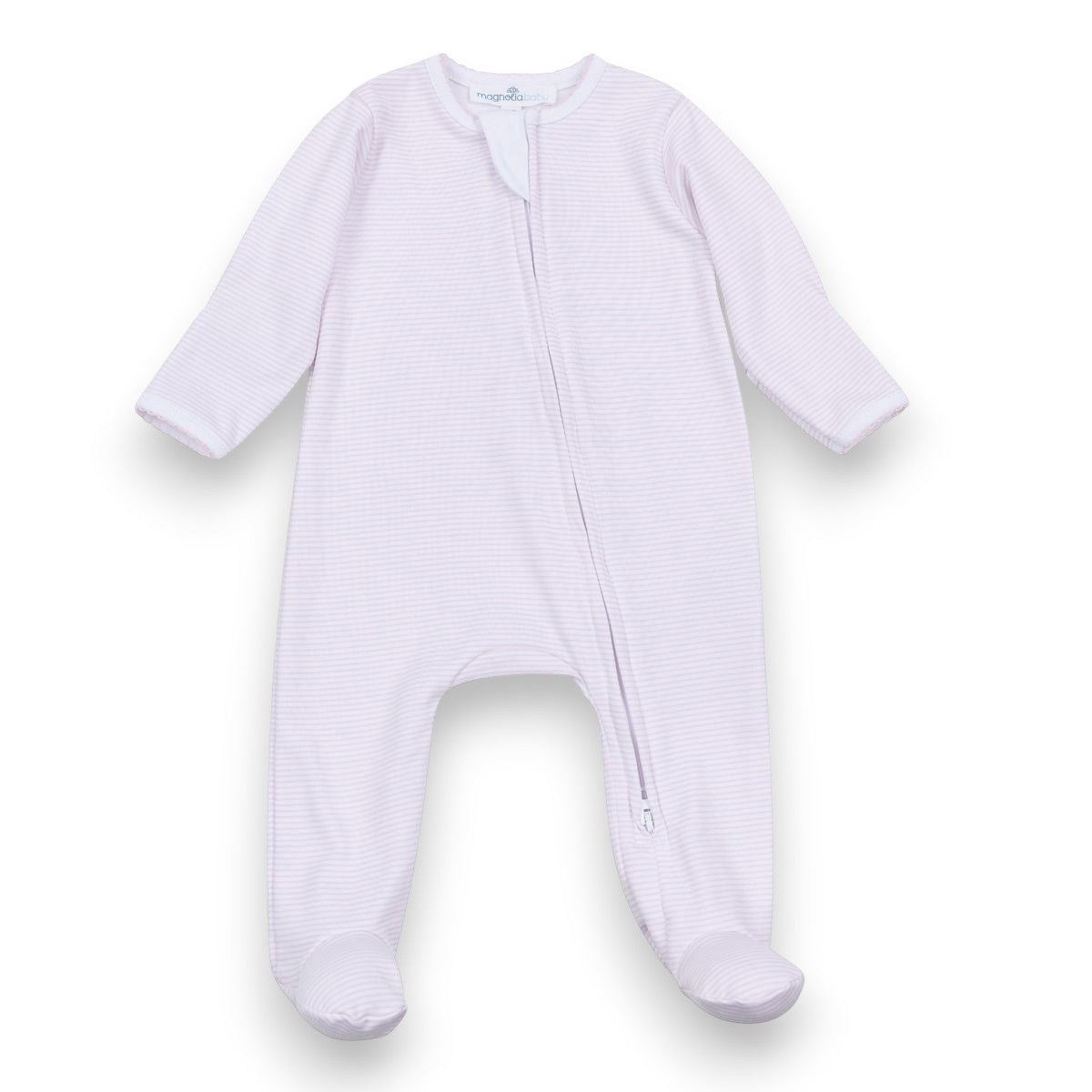 Magnolia Baby Mini Stripes Pink Zip Footie 4452-423 5310
