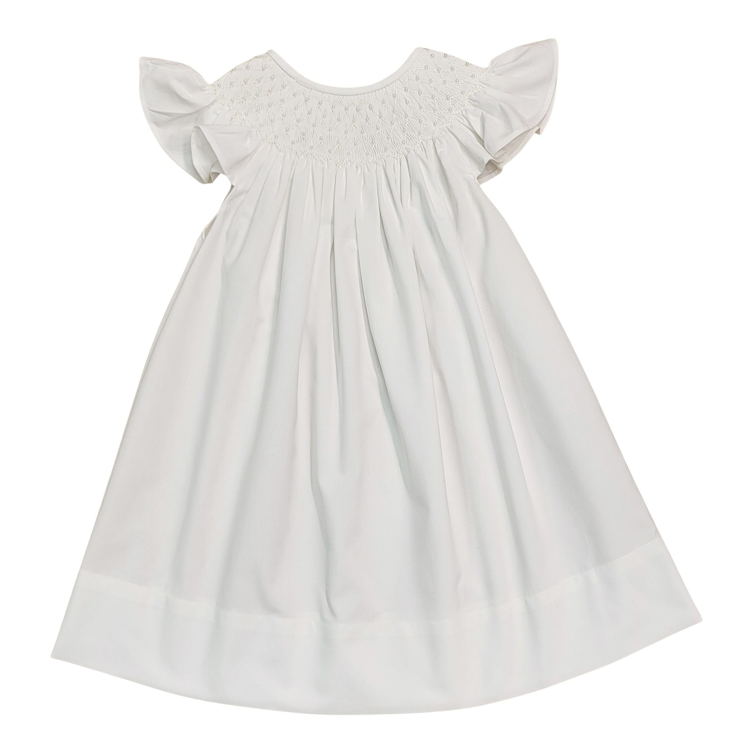 Sweet Dreams Catherine Pearl Smocked White Dress MT27W-Dr 5202