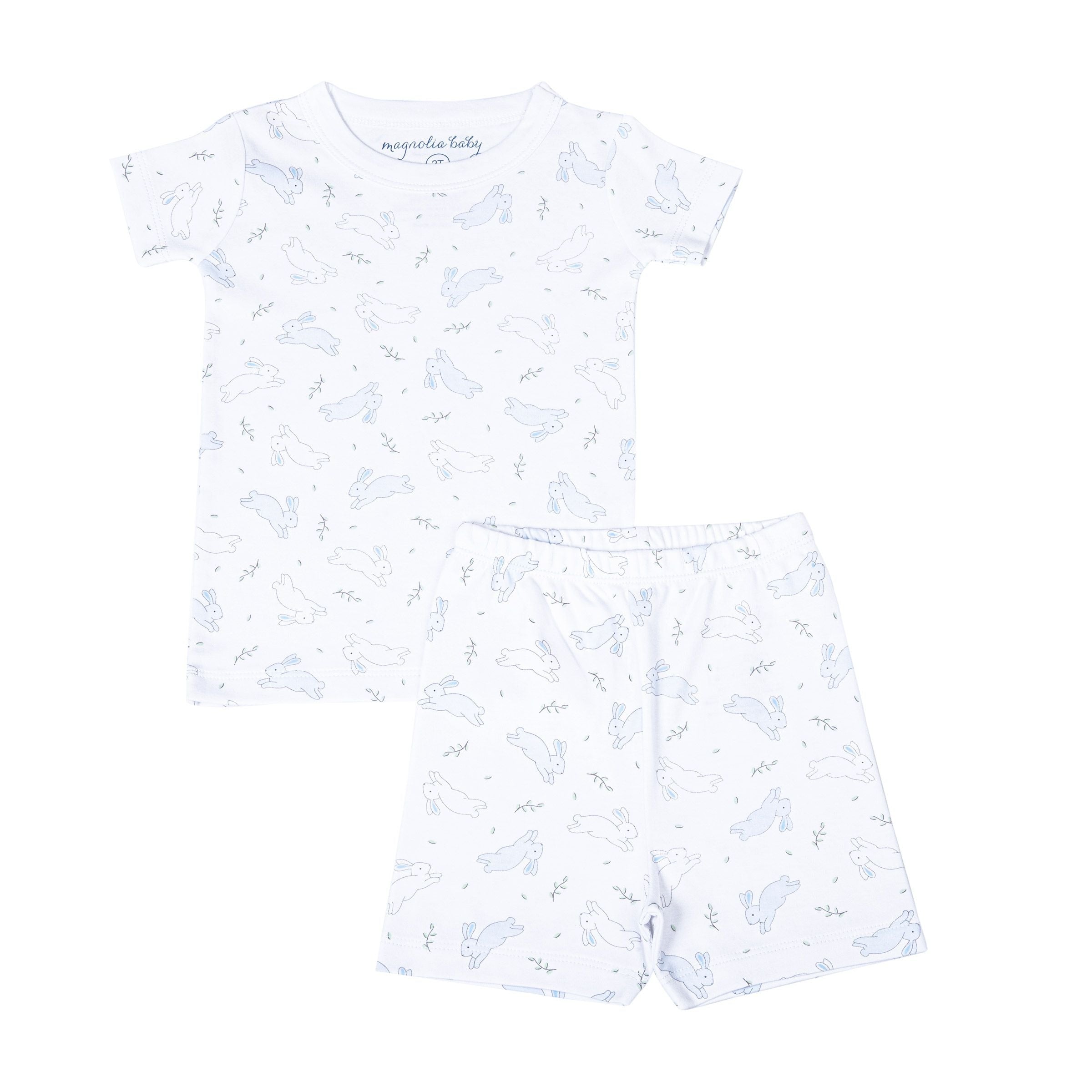 MAgnolia Baby Bunny Hop Short Pajamas Lt Blue 5800-SP 5202