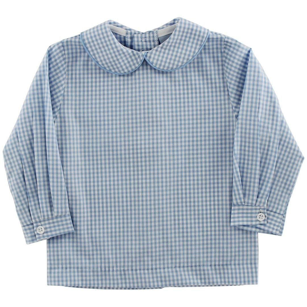 Bailey Boys Blue Check Boys Piped Shirt 25802-PSB 5206