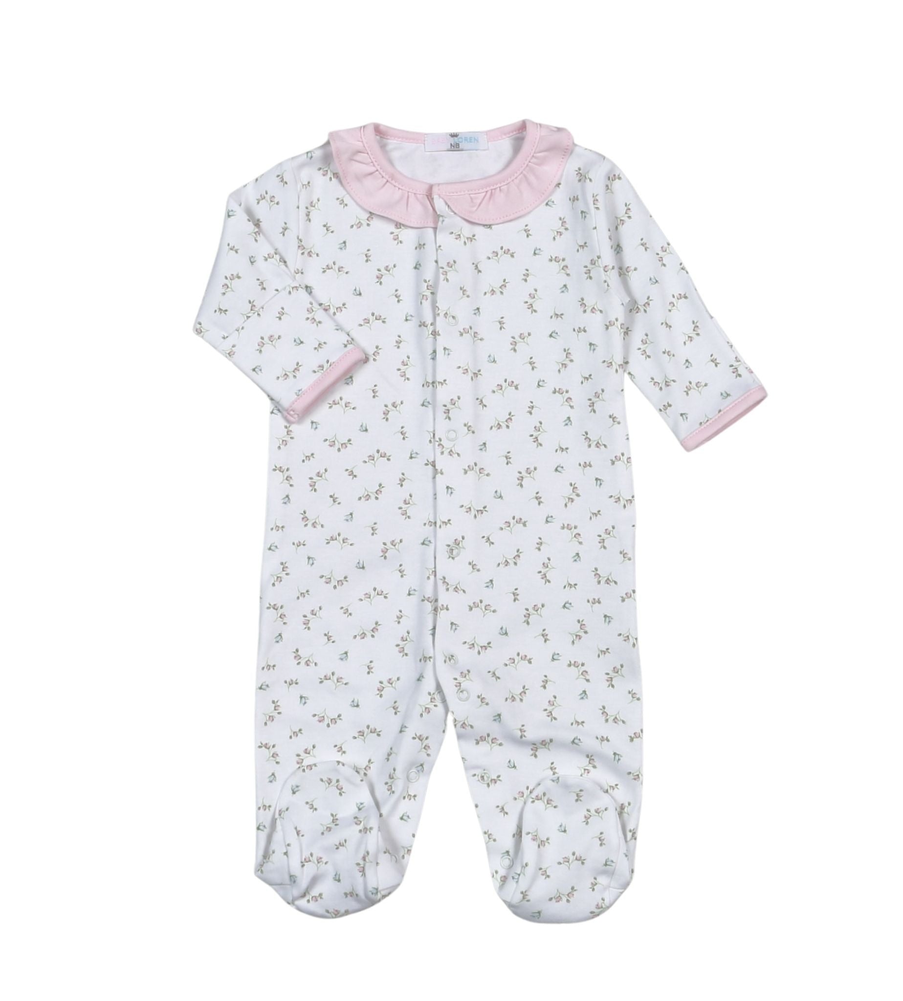 Baby Loren Bella Pink Floral Pima Snaps Footie BEL-014 5207