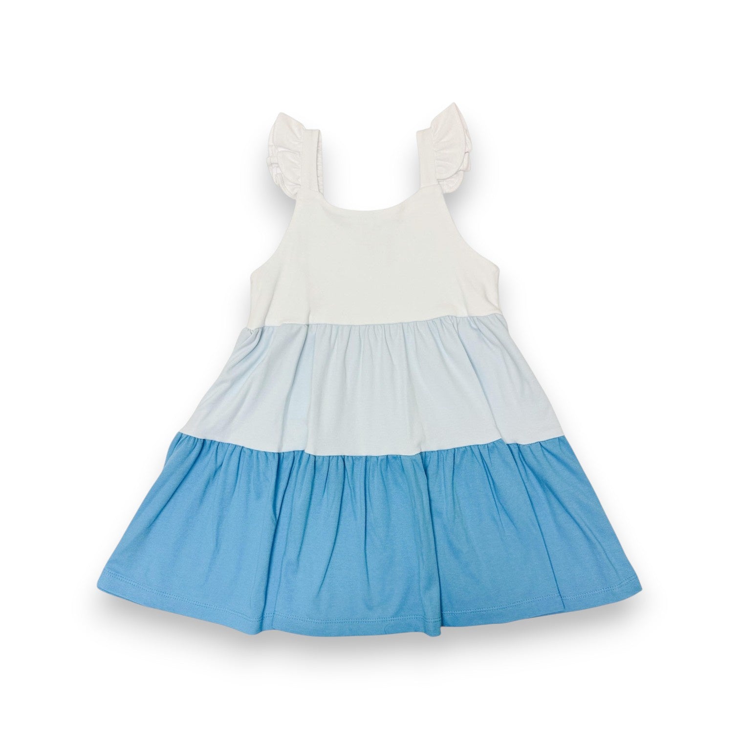 Zuccini Petunia Dress White/Lt Blue/Periwinkle Knit 5303